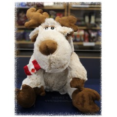 Adorable Funky Moose - Stuffed Moose with Canada Flag Scarf
